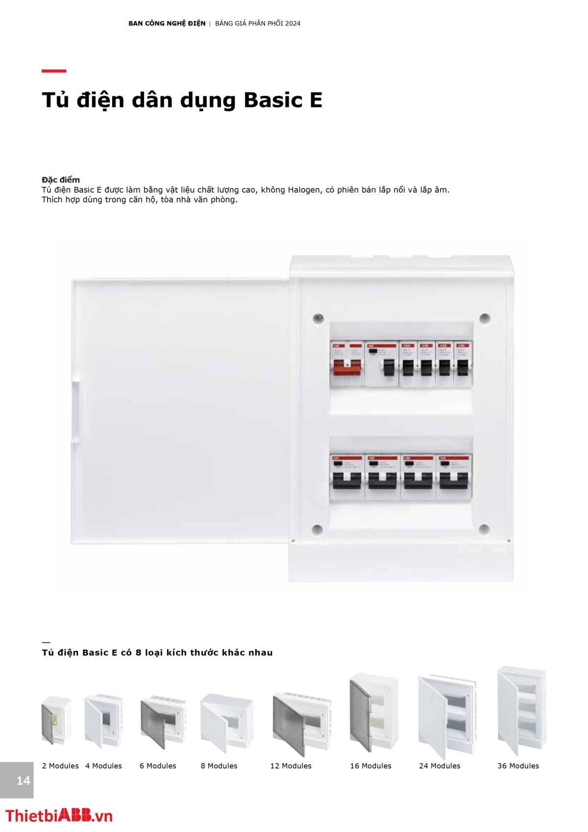 Catalogue bảng giá thiết bị điện abb 2024