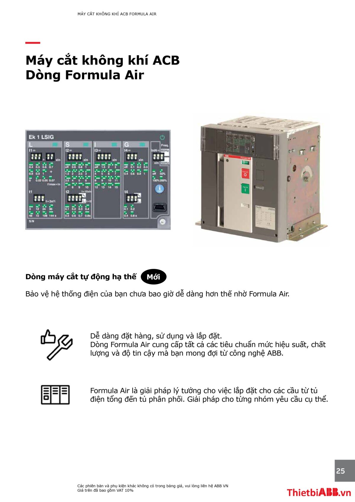 Catalogue bảng giá thiết bị điện abb 2024