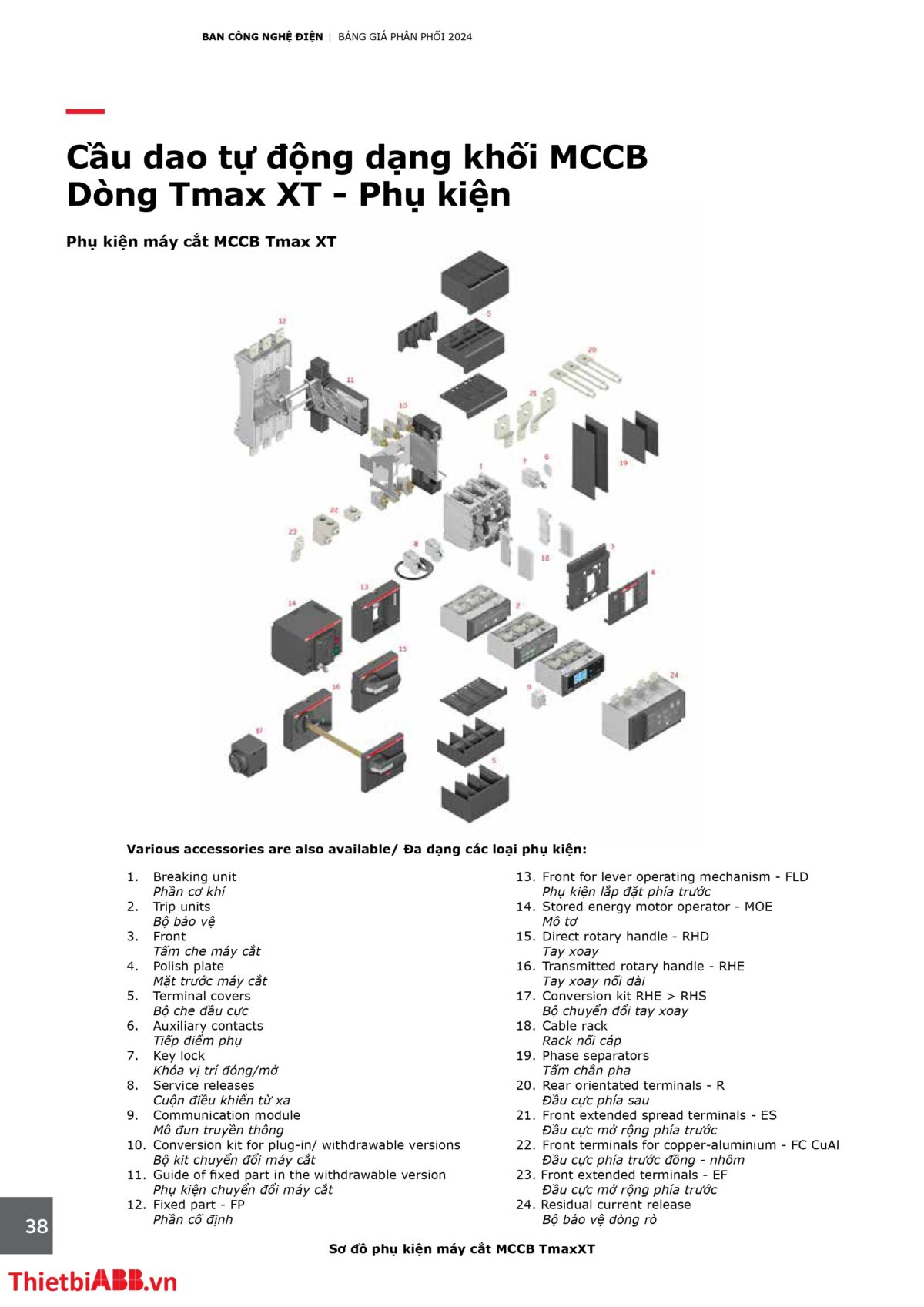 Catalogue bảng giá thiết bị điện abb 2024
