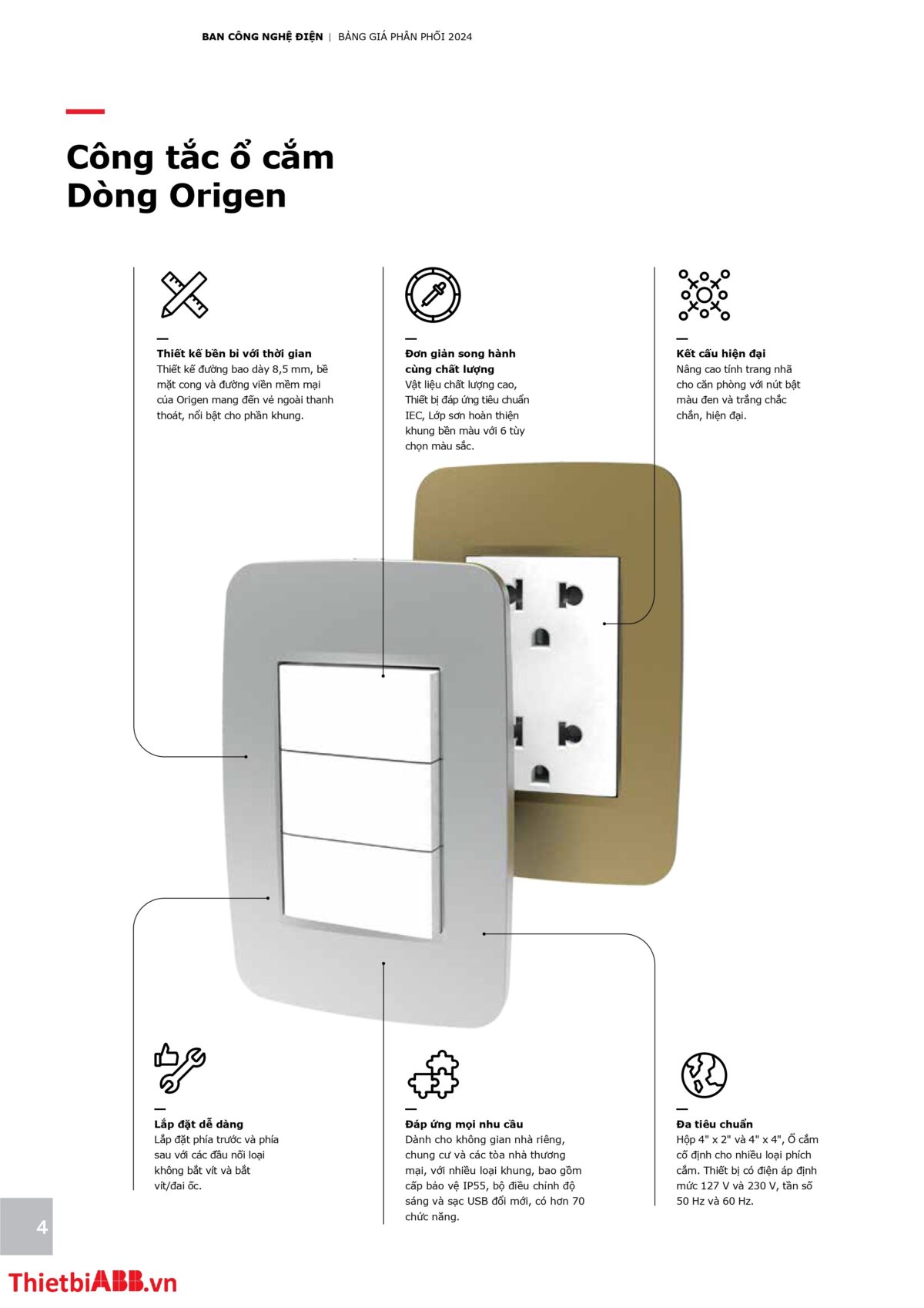 Catalogue bảng giá thiết bị điện abb 2024