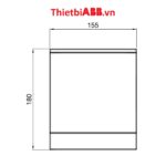 Bản vẽ kỹ thuật kích thước mặt trước của Tủ điện âm tường ABB 4 modules cửa trắng 1SZR004002A1101