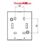 Bản vẽ kỹ thuật kích thước mặt sau của Tủ điện âm tường ABB 4 modules cửa trắng 1SZR004002A1101