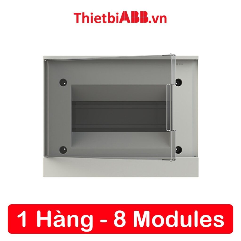 Tủ điện âm tường abb 8 modules cửa xám mờ 1szr004002a1203