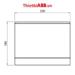 Bản vẽ kỹ thuật kích thước mặt trước của Tủ điện âm tường ABB 8 modules cửa xám mờ 1SZR004002A1203
