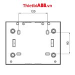 Bản vẽ kỹ thuật kích thước mặt sau của Tủ điện âm tường ABB 8 modules cửa xám mờ 1SZR004002A1203