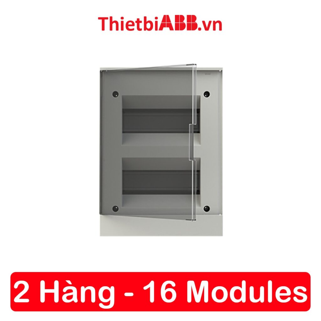 Tủ điện âm tường abb 16 modules cửa xám mờ 1szr004002a1205