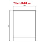 Bản vẽ kỹ thuật kích thước mặt trước của Tủ điện âm tường ABB 16 modules cửa xám mờ 1SZR004002A1205