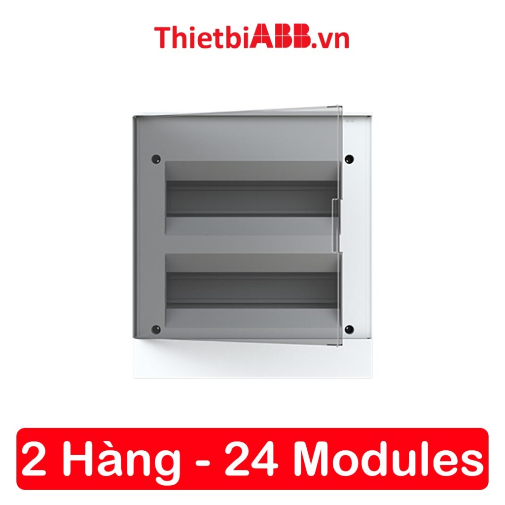 Tủ điện âm tường abb 24 modules cửa xám mờ 1szr004002a1207