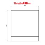 Bản vẽ kỹ thuật kích thước mặt trước của Tủ điện âm tường ABB 24 modules cửa xám mờ 1SZR004002A1207