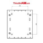 Bản vẽ kỹ thuật kích thước mặt sau của Tủ điện âm tường ABB 24 modules cửa xám mờ 1SZR004002A1207