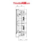 Bản vẽ kỹ thuật kích thước mặt bên cạnh của Tủ điện ABB 24 modules cửa xám mờ 1SZR004002A1207