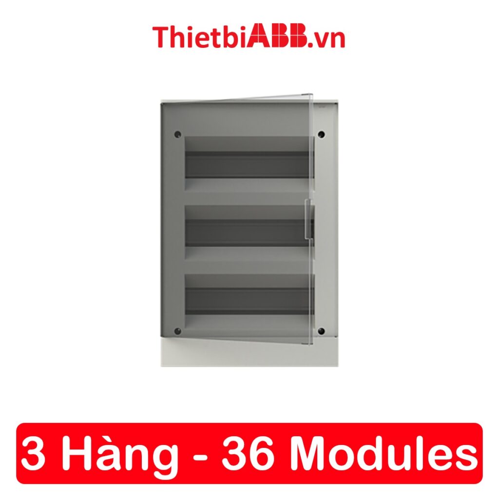 Tủ điện âm tường abb 36 modules cửa xám mờ 1szr004002a1209