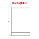 Bản vẽ kỹ thuật kích thước mặt trước của Tủ điện âm tường ABB 36 modules cửa xám mờ 1SZR004002A1209