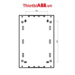Bản vẽ kỹ thuật kích thước mặt sau của Tủ điện âm tường ABB 36 modules cửa xám mờ 1SZR004002A1209