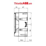 Bản vẽ kỹ thuật kích thước mặt bên cạnh của Tủ điện ABB 6 modules cửa trắng 1SZR004002A2102