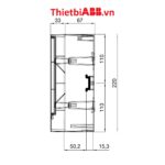 Bản vẽ kỹ thuật kích thước mặt bên cạnh của Tủ điện ABB 12 modules cửa trắng 1SZR004002A2104