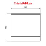 Bản vẽ kỹ thuật kích thước mặt trước của Tủ điện âm tường ABB 6 modules cửa trắng 1SZR004002A1102