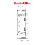 Bản vẽ kỹ thuật kích thước mặt bên cạnh của Tủ điện ABB 24 modules cửa trắng 1SZR004002A2107