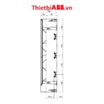 Bản vẽ kỹ thuật kích thước mặt bên cạnh của Tủ điện ABB 36 modules cửa trắng 1SZR004002A2109