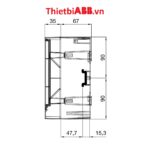 Bản vẽ kỹ thuật kích thước mặt bên cạnh của Tủ điện ABB 8 modules cửa xám mờ 1SZR004002A2203