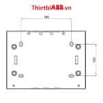 Bản vẽ kỹ thuật kích thước mặt sau của Tủ điện lắp nổi ABB 12 modules cửa xám mờ 1SZR004002A2204