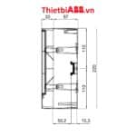Bản vẽ kỹ thuật kích thước mặt bên cạnh của Tủ điện ABB 12 modules cửa xám mờ 1SZR004002A2204