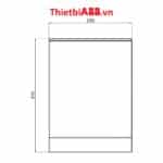 Bản vẽ kỹ thuật kích thước mặt trước của Tủ điện lắp nổi ABB 16 modules cửa xám mờ 1SZR004002A2205