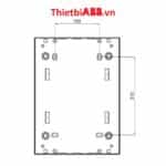 Bản vẽ kỹ thuật kích thước mặt sau của Tủ điện lắp nổi ABB 16 modules cửa xám mờ 1SZR004002A2205