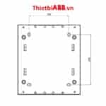 Bản vẽ kỹ thuật kích thước mặt sau của Tủ điện lắp nổi ABB 24 modules cửa xám mờ 1SZR004002A2207