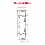 Bản vẽ kỹ thuật kích thước mặt bên cạnh của Tủ điện ABB 24 modules cửa xám mờ 1SZR004002A2207