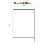 Bản vẽ kỹ thuật kích thước mặt trước của Tủ điện lắp nổi ABB 36 modules cửa xám mờ 1SZR004002A2209