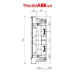 Bản vẽ kỹ thuật kích thước mặt bên cạnh của Tủ điện ABB 16 modules cửa trắng 1SZR004002A1105