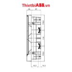 Bản vẽ kỹ thuật kích thước mặt bên cạnh của Tủ điện ABB 24 modules cửa trắng 1SZR004002A1107