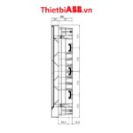 Bản vẽ kỹ thuật kích thước mặt bên cạnh của Tủ điện ABB 36 modules cửa trắng 1SZR004002A1109
