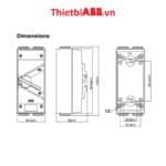Bản vẽ kỹ thuật của Isolator ABB 63A 4P kèm kích thước