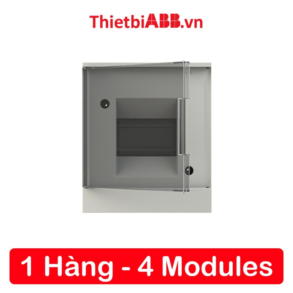 Tủ điện âm tường abb 4 modules cửa xám mờ 1szr004002a1201