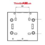 Bản vẽ kỹ thuật kích thước mặt sau của Tủ điện âm tường ABB 6 modules cửa xám mờ 1SZR004002A1202