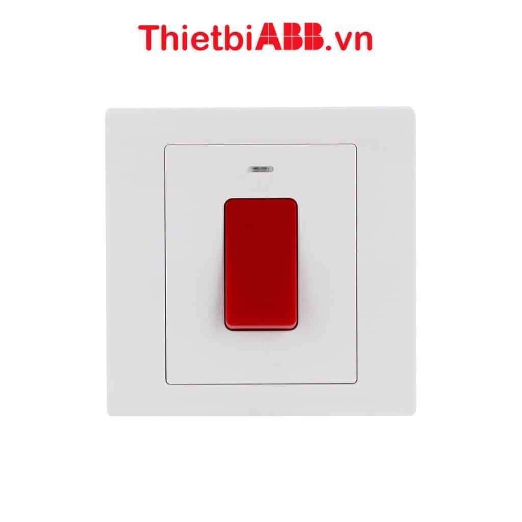 Mặt trước công tắc 2 cực abb 45ax có đèn báo neon 2tcz171098r0090