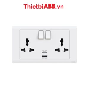 Bộ ổ cắm đôi đa năng 13AX tích hợp cổng sạc type A+C 2TCZ172018R0040