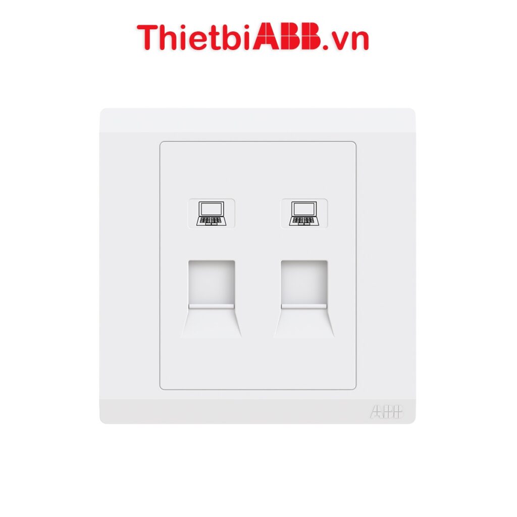 Mặt trước của Bộ ổ cắm mạng đôi RJ45 CAT5e 2TCZ173013R0010