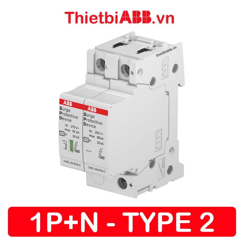 Thiết bị chống sét lan truyền abb 2ctb815708r1400 loại 2 1p+n